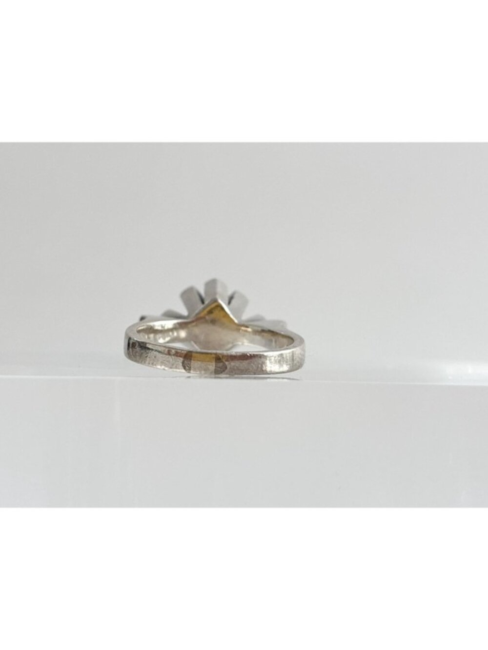 Brutalist Danish Made 1950's Classic Sterling Silver 925 Vintage Ring - sz 6 - Picture 5 of 16